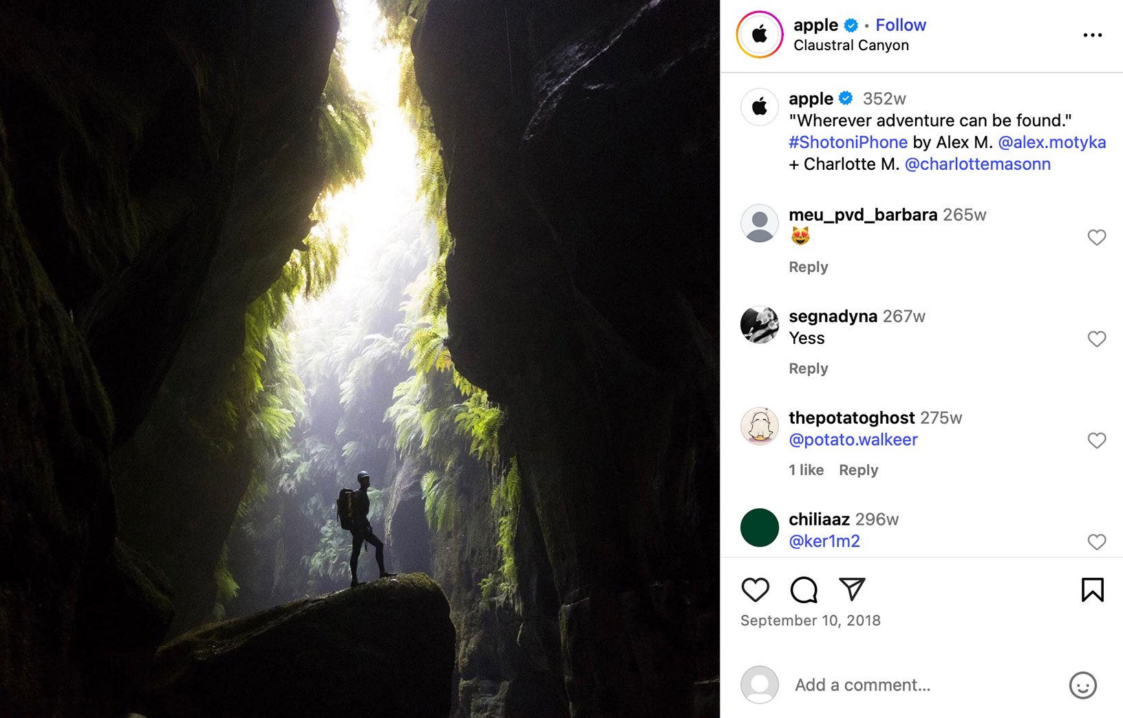 Apple captures a frozen morning scene in Canada, part of its #ShotoniPhone series A hockey player skates on a frozen lake in Canada with snowy mountains in the background and a clear blue sky above