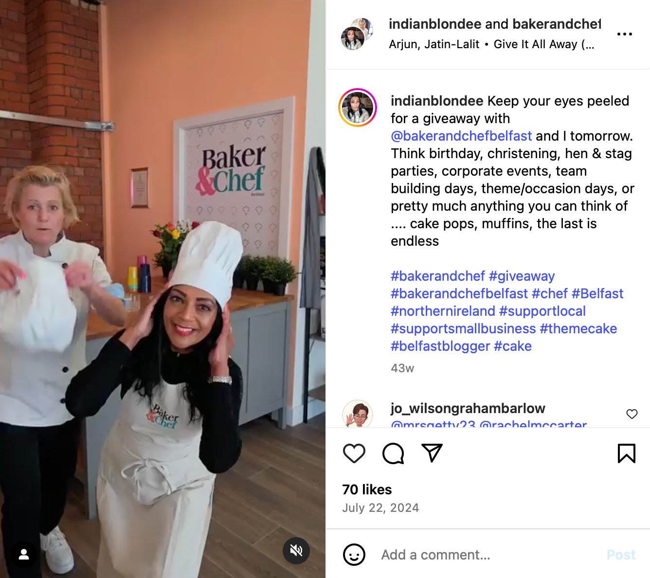 Baking-inspired Instagram giveaway by @indianblondee Instagram post by @indianblondee featuring a baking-themed giveaway or lifestyle moment