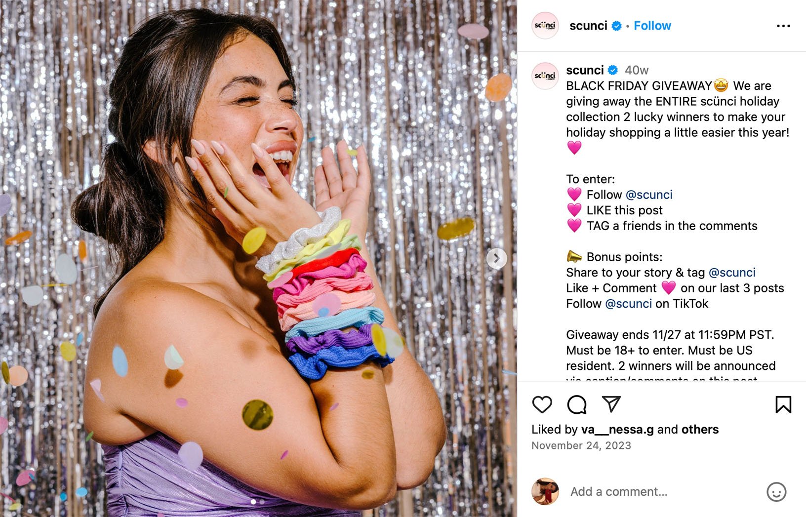 Black Friday sale announcement on Instagram Instagram post promoting Black Friday sales