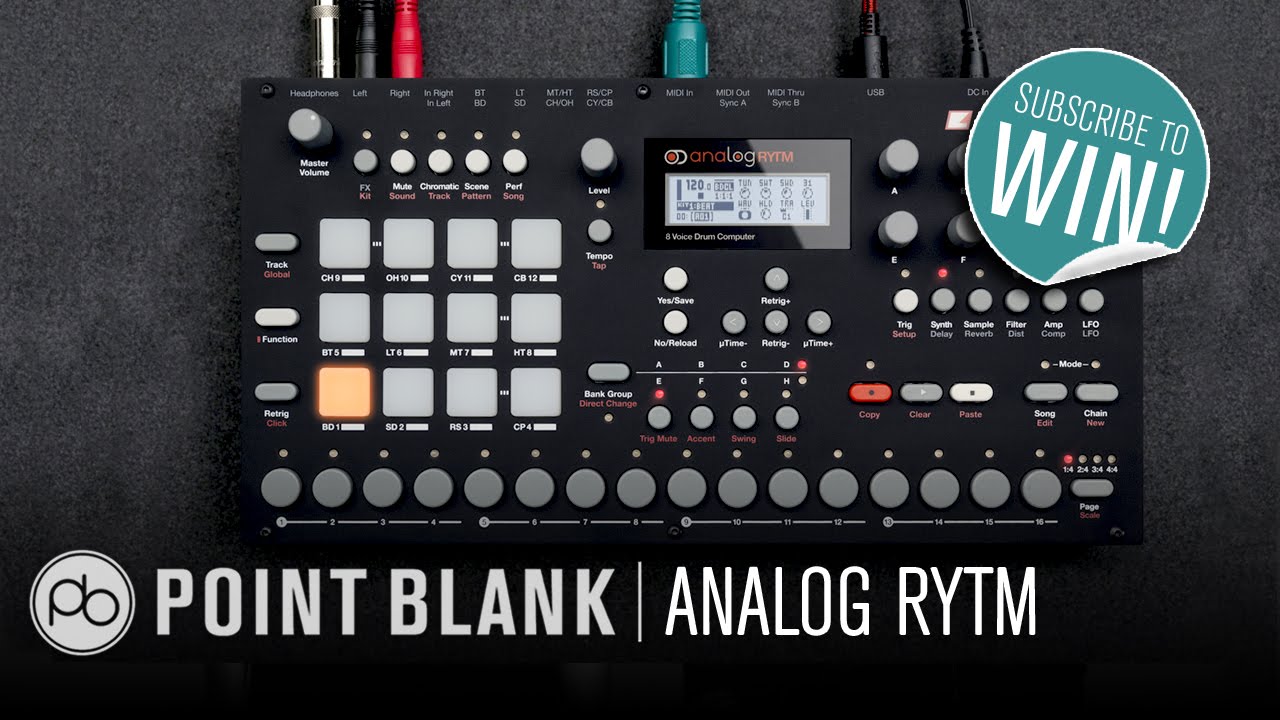 Competition: Subscribe to Win An Elektron Analog Rytm! CLICK HERE TO SUBSCRIBE :: http://ow.ly/Pnh6m
Find out more about Elektron at :: http://www.elektron.se
Find out more about the Analog Rytm :: http://www.elektron.se/drum-machines/analog-rytm
Congratulations to Dario Tronchin who won our competition! Here he is with his Analog Rytm :: http://ow.ly/UbeE2
Learn more about our sound design module, part of our wider online diplomas :: http://ow.ly/Sw2tP
Point Blank is The Global Music School, with courses in London, Los Angeles and Online. Voted 'Best Electronic Music School' by DJ Mag, learn Ableton or Logic via our online courses or in our state-of-the-art studios in London or LA :: http://www.pointblanklondon.com