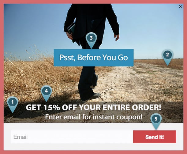 NameBadge.com's Gleam Capture annotated with numbers
