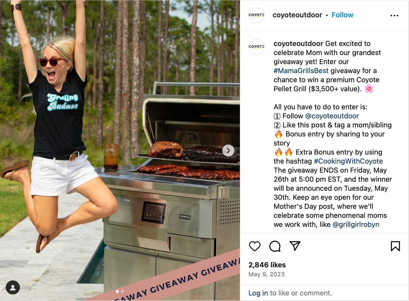 Run A Hashtag Giveaway To Celebrate Mother's Day Coyote brand hosting a Mother's Day hashtag giveaway
