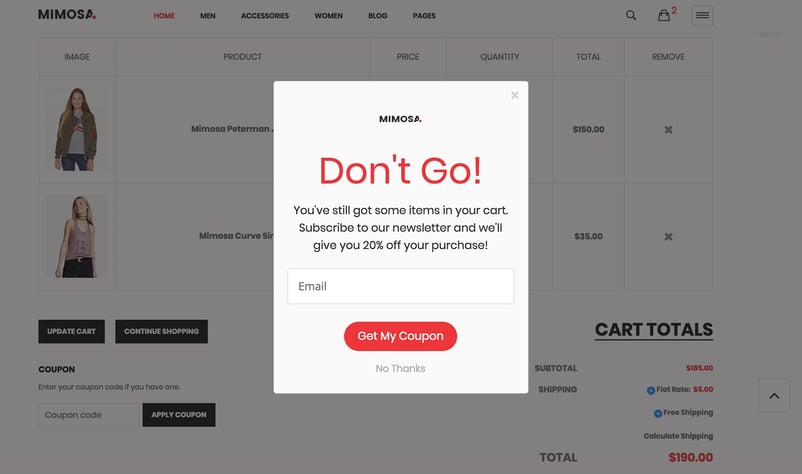 Cart abandonment E-commerce coupon
