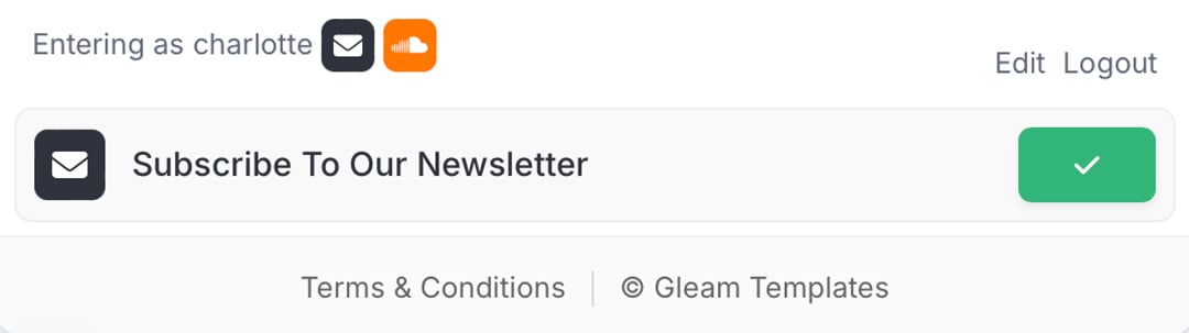Log out of Gleam widget