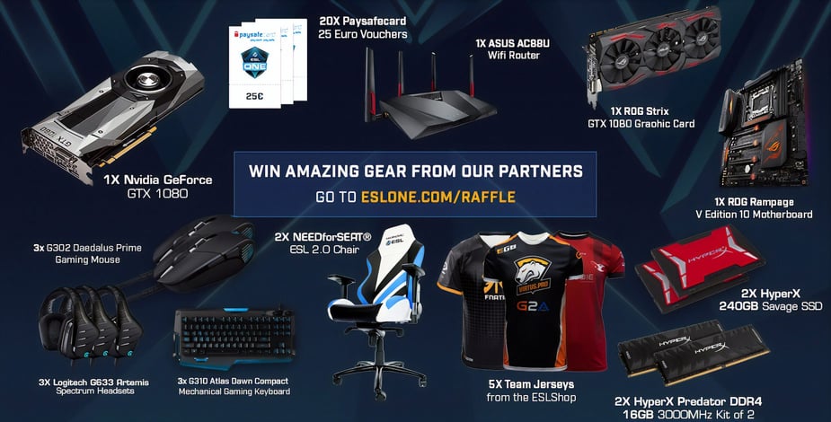 ESL One's giveaway promotional banner
