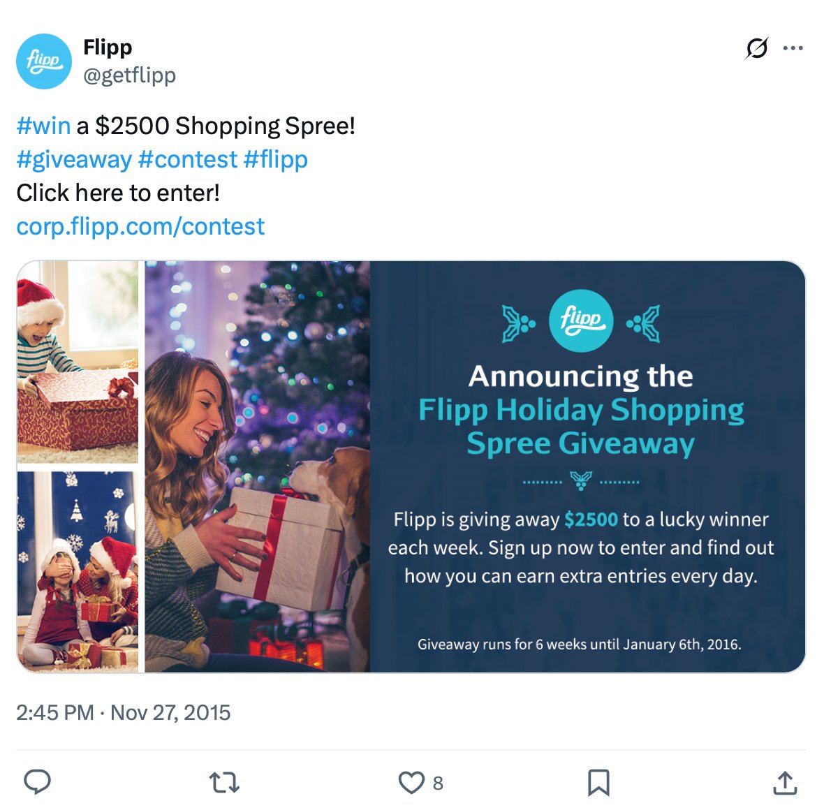 Twitter campaign for Flipp promotional giveaway Flipp giveaway promotion on Twitter
