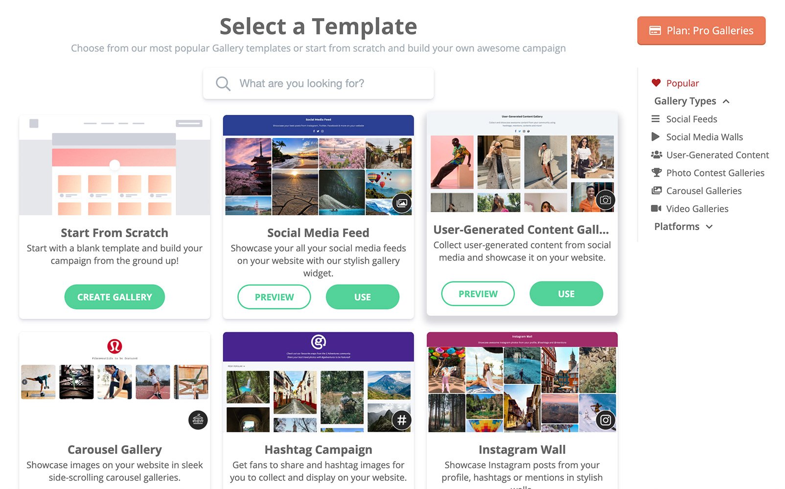 Browse Gleam Gallery Templates