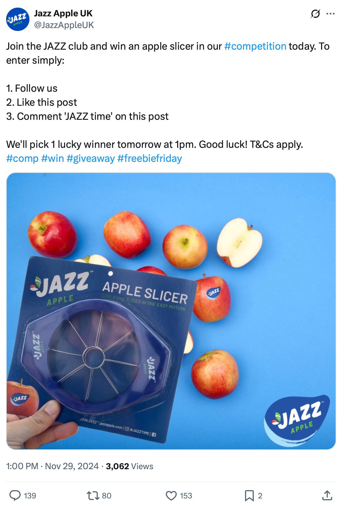 Jazz Apple product featured on X