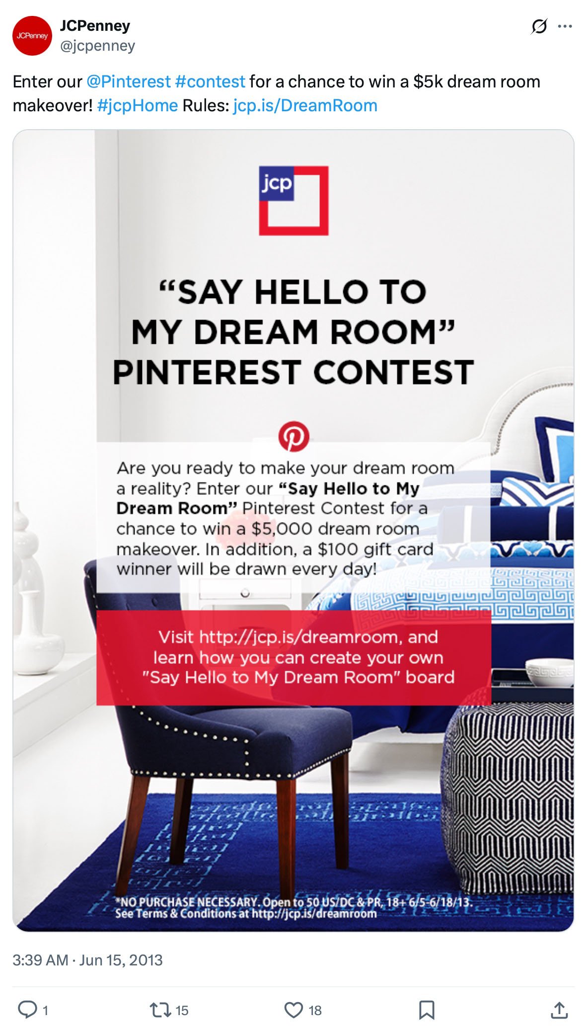 Twitter campaign promoting JCPenney Dream Weight giveaway JCPenney Dream Weight Twitter giveaway campaign