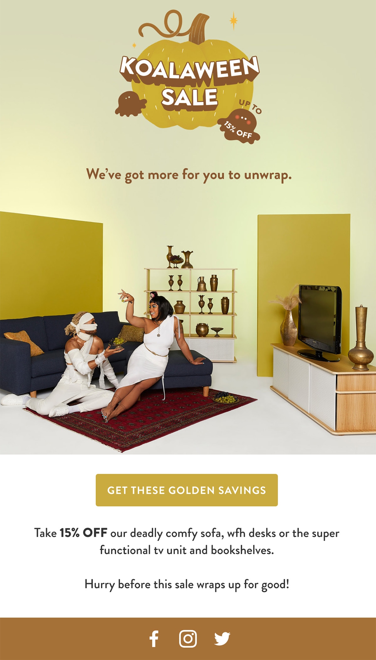 Promotional email from Koala for their Koalaween Sale