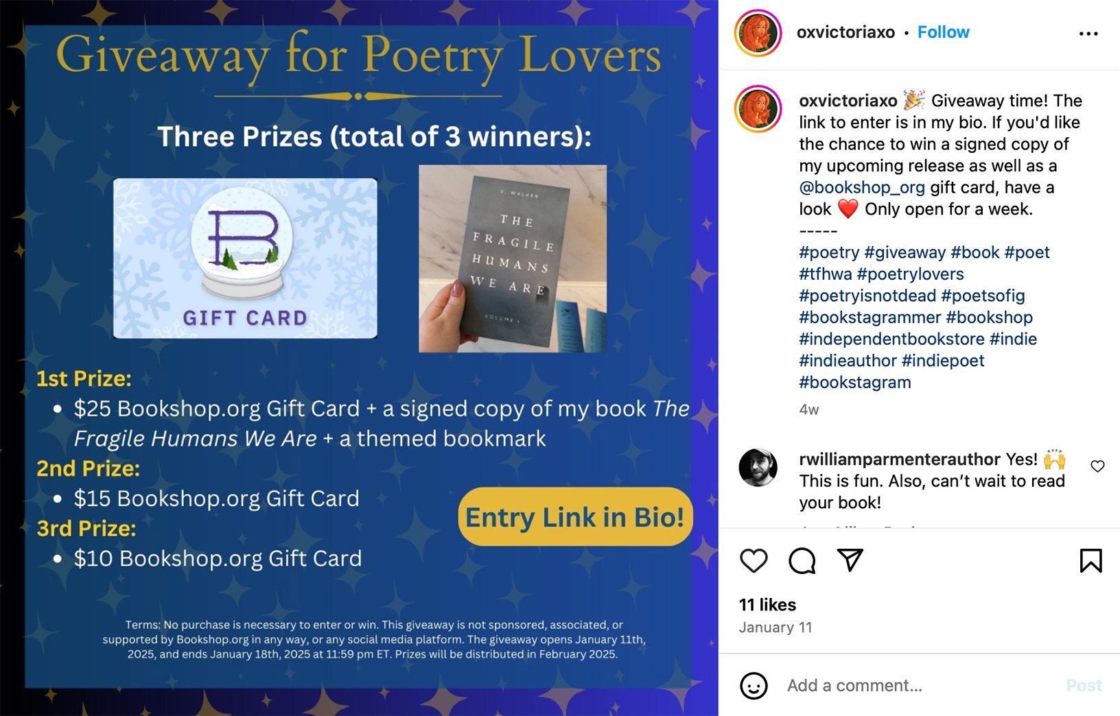 link in bio announcement