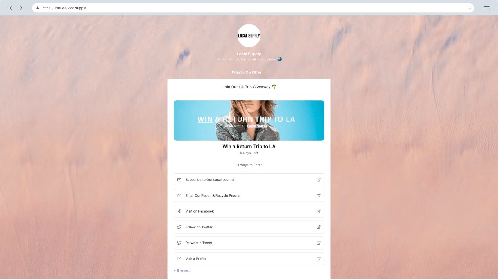 Photo Contest Template on Linktree