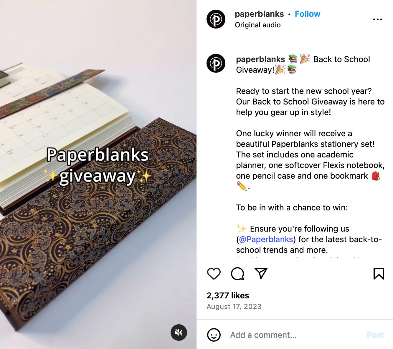 Paperblanks product featured on Instagram Paperblanks product featured on Instagram