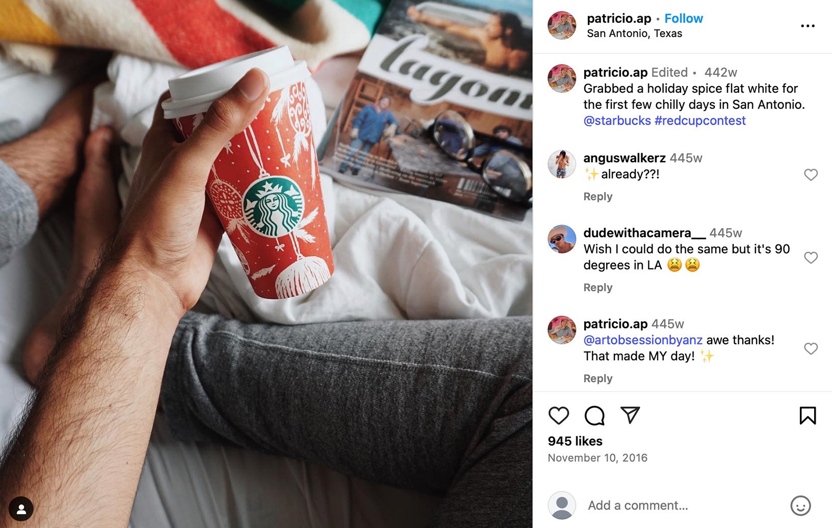 Patricio fashion accessories giveaway on Instagram Instagram post featuring Patricio's giveaway with stylish accessories and minimalist branding