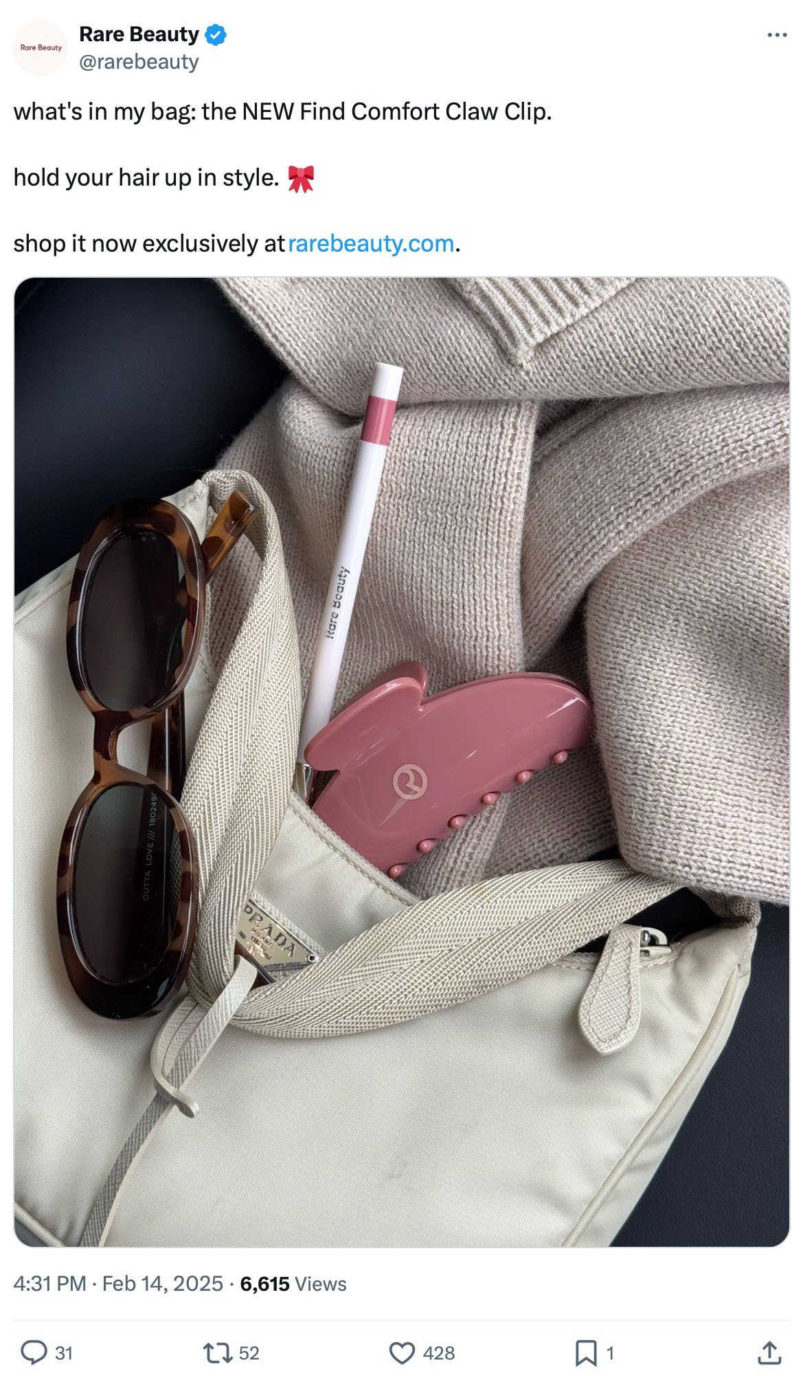 Rare Beauty Repurposing Content Strategy Across Platforms Rare Beauty Post on X (Twitter)