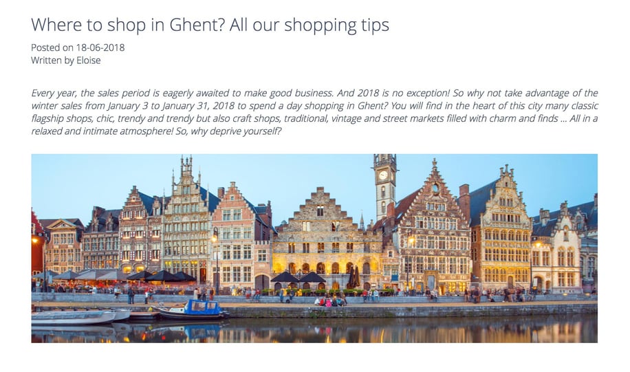 Saleduck's blog article promoting Wintersolden