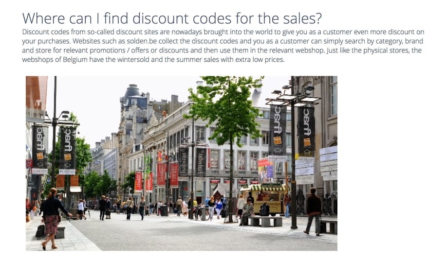 Saleduck's blog article promoting Wintersolden