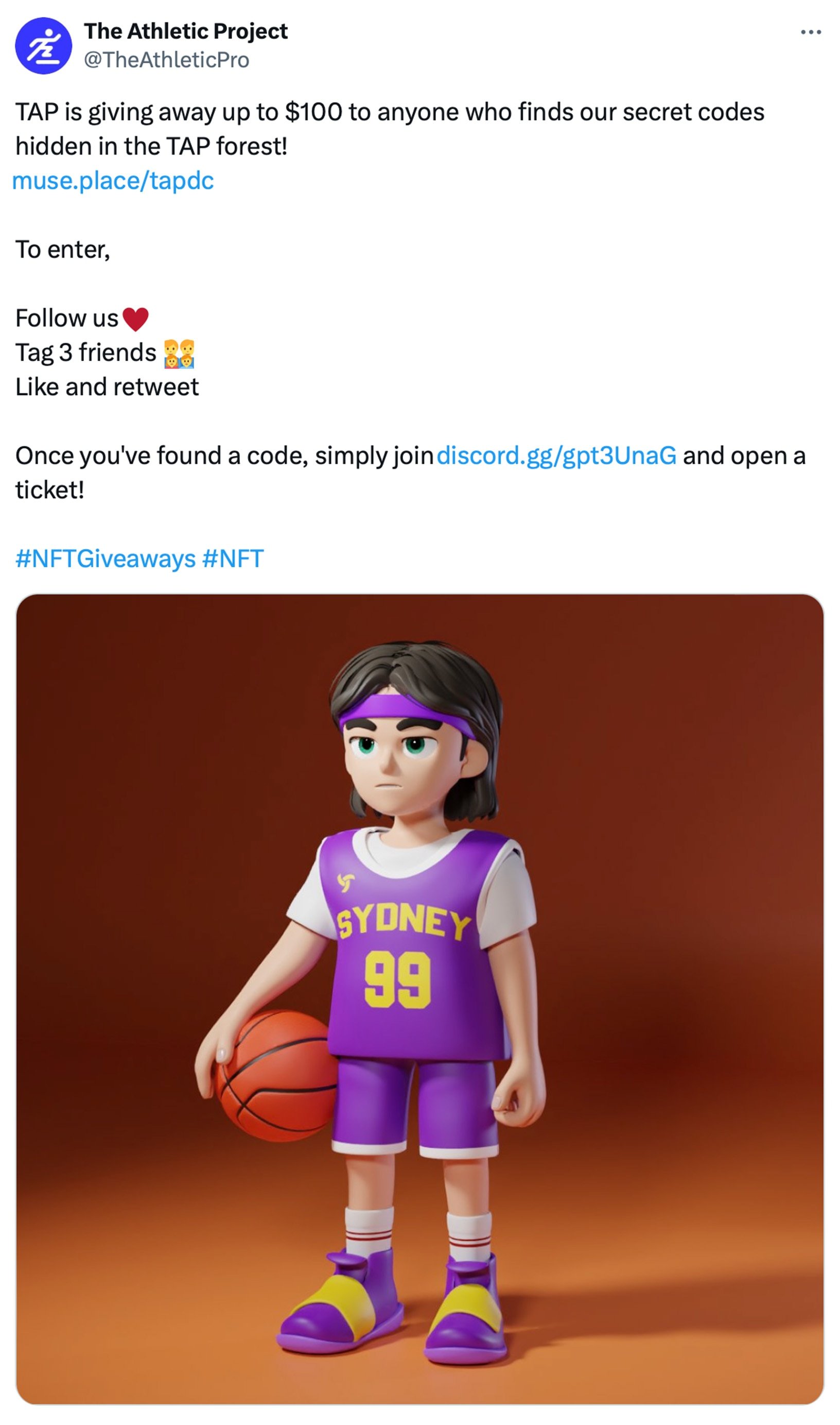 Scavenger hunt giveaway example on X