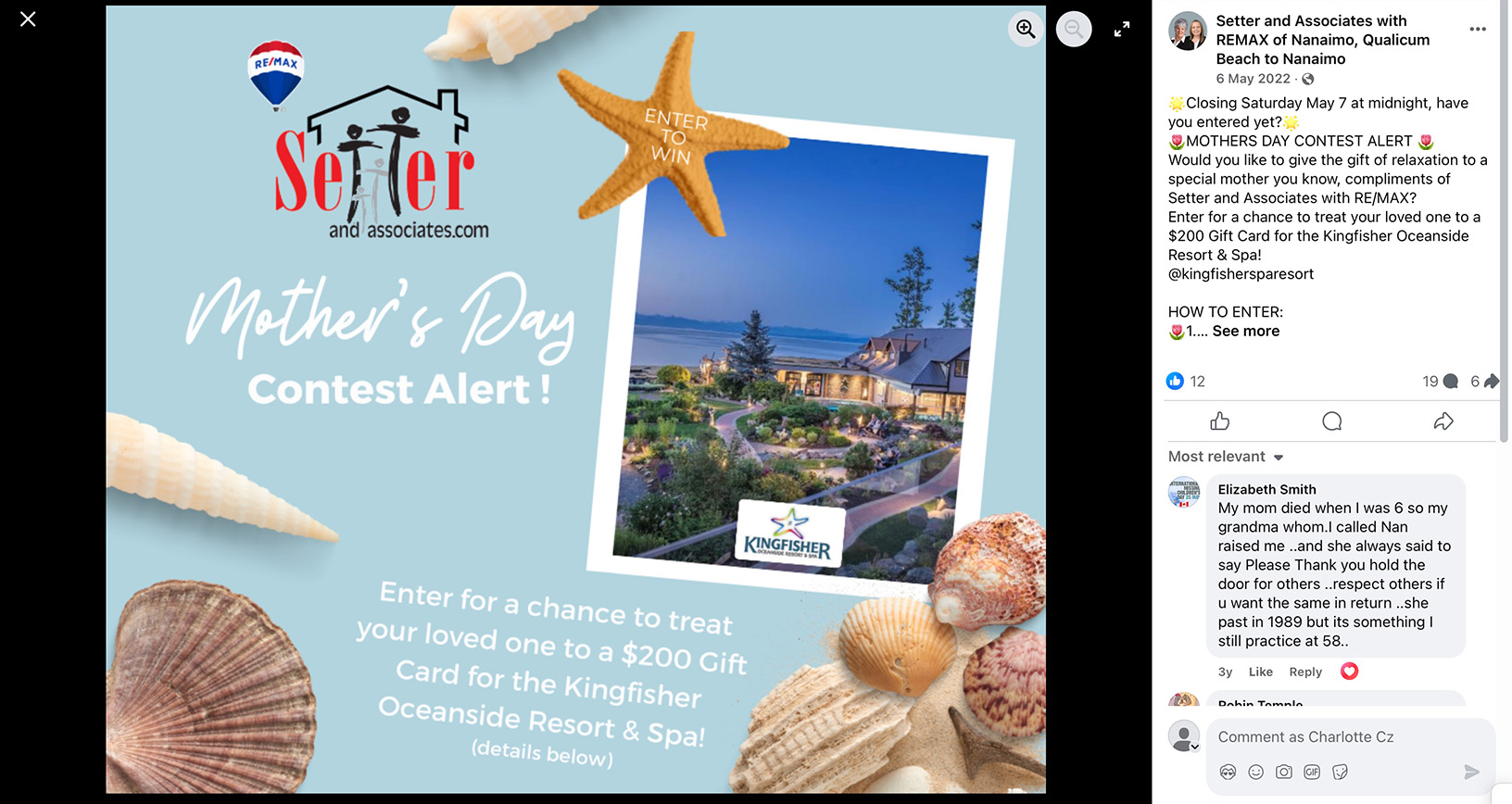 Setter & Associates professional giveaway on Facebook Setter & Associates Facebook post promoting a service-based giveaway with corporate branding