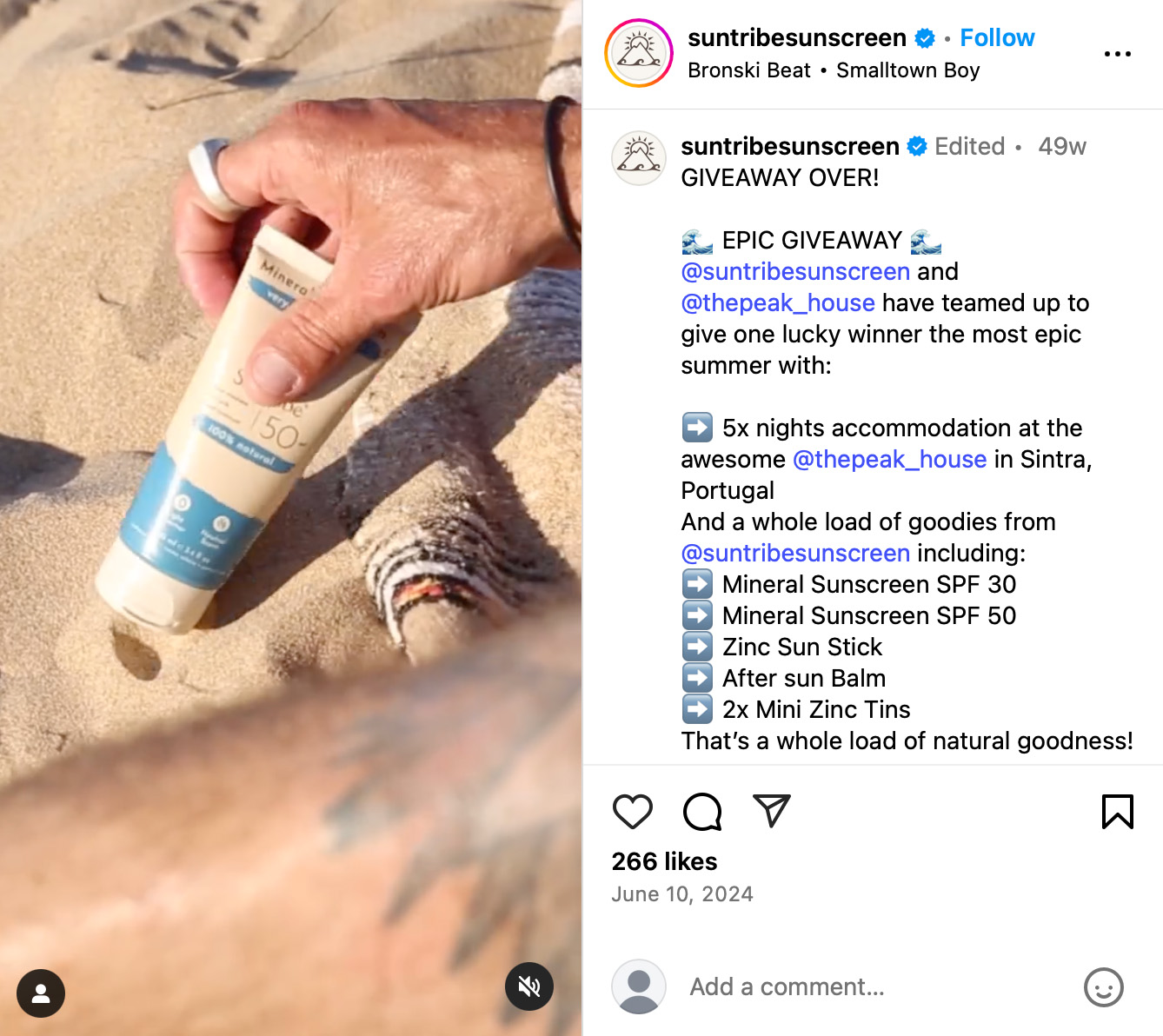 Sunscreen product featured on Instagram Sunscreen product featured on Instagram