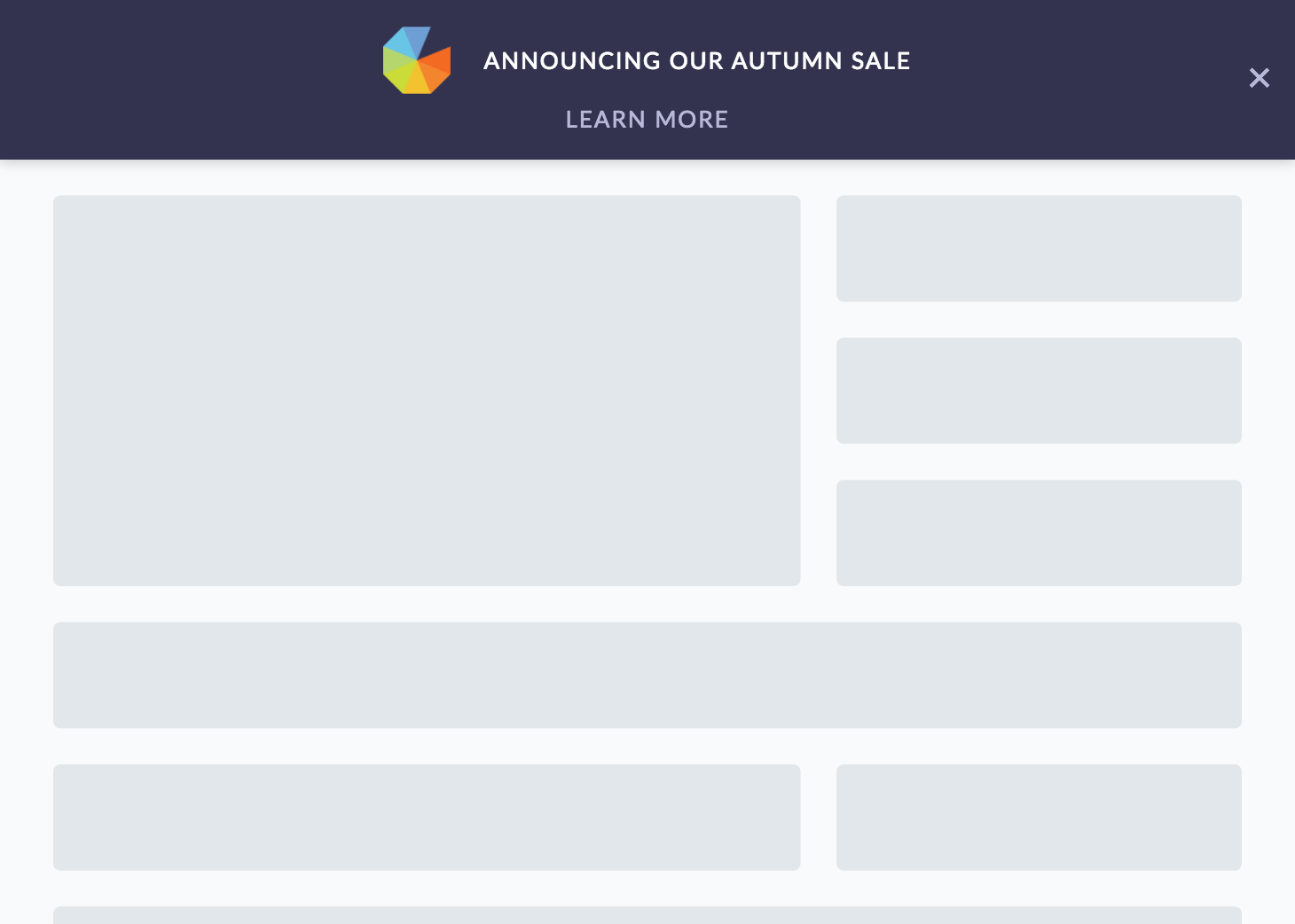 Gleam Notification Bar template for making onsite announcements