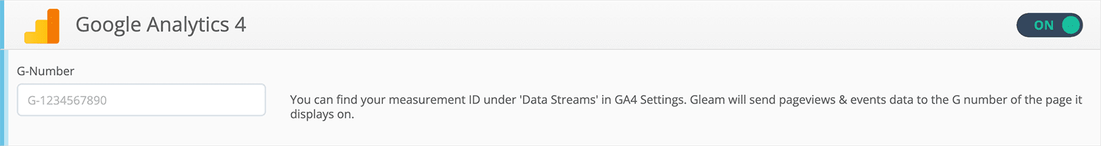 Connect your Google Analytics 4 Measurement ID to Gleam