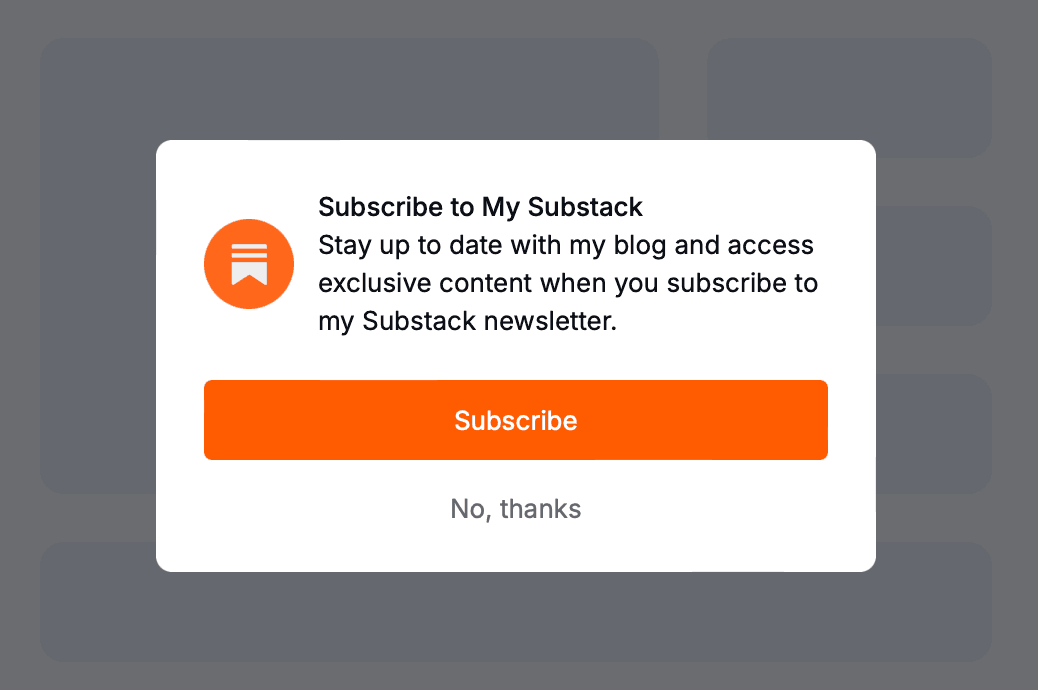 Substack Subscription Pop Up